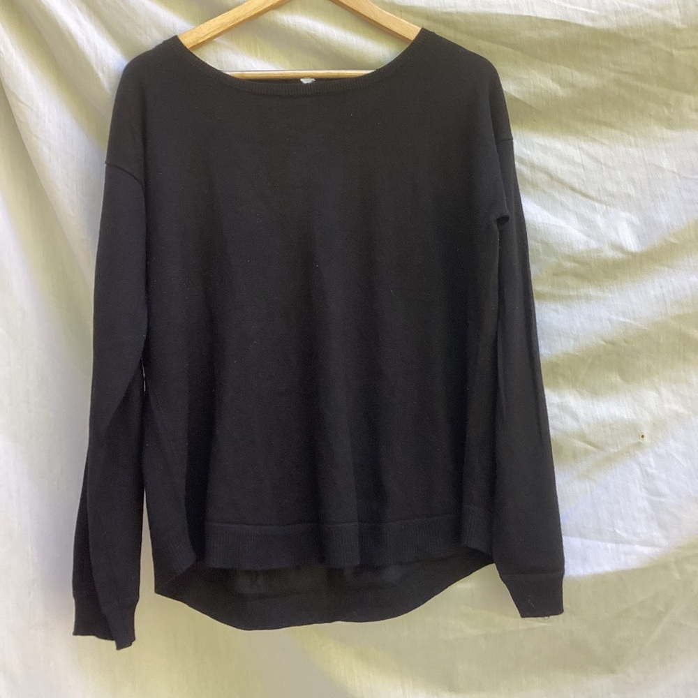Cable & Gauge Black Knit lightweight sweater, size XL